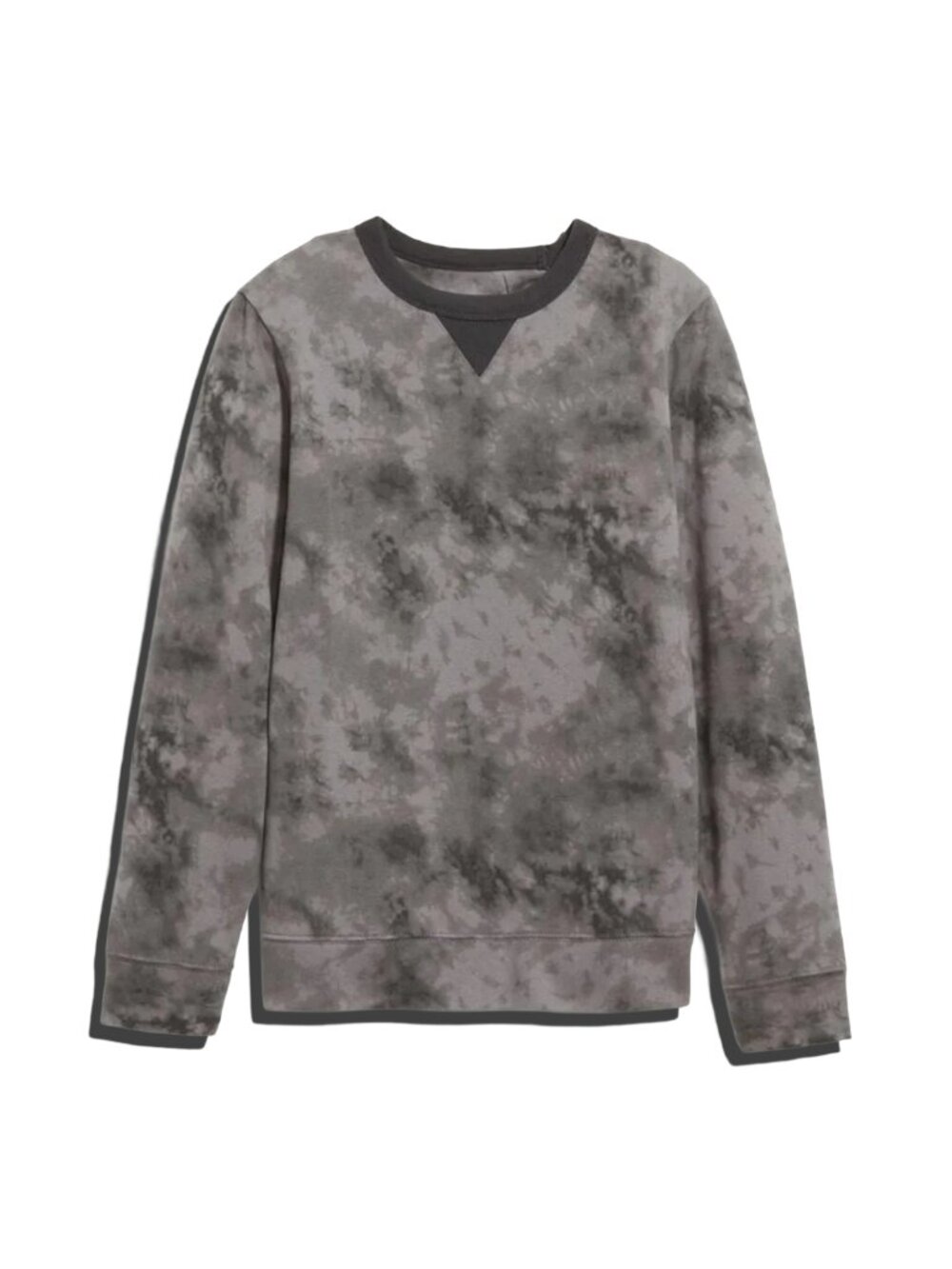 NWT OLD NAVY Men's Charcoal Grey Tie-Dyed Crewneck Fleece Sweatshirt Sz Small